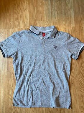 Y2K GUESS Collar Spellout Polo Men's Relaxed S